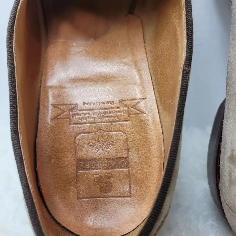 O'Keeffe Ian Gray Suede Loafer Tassels Mens Shoes Size 8.5